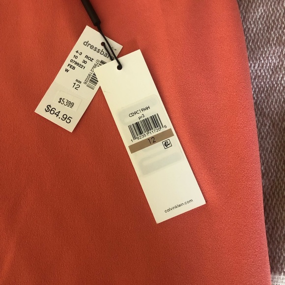 Calvin Kline NWT coral dress with bell sleeves - Picture 6 of 8